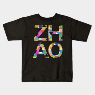 Zhao, name, typography Kids T-Shirt